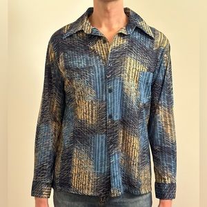 Vintage Sears Kings Road Polyester Button Down Shirt
